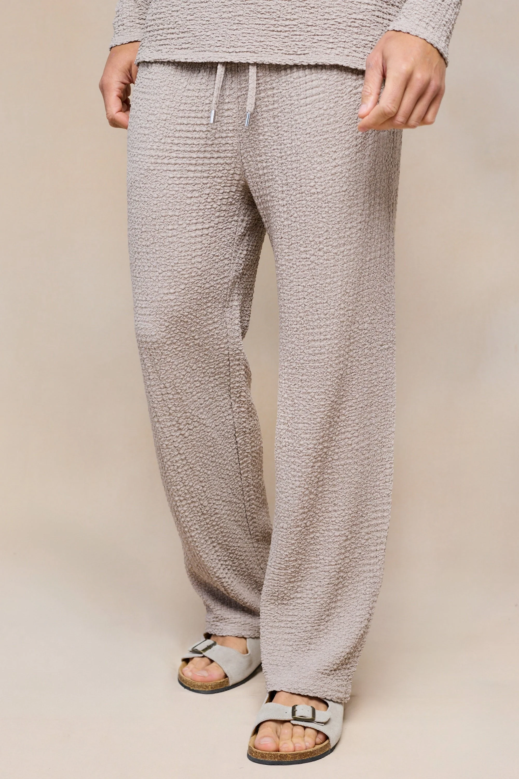 Artie Ruched Textured Trouser - Mushroom - Image 10