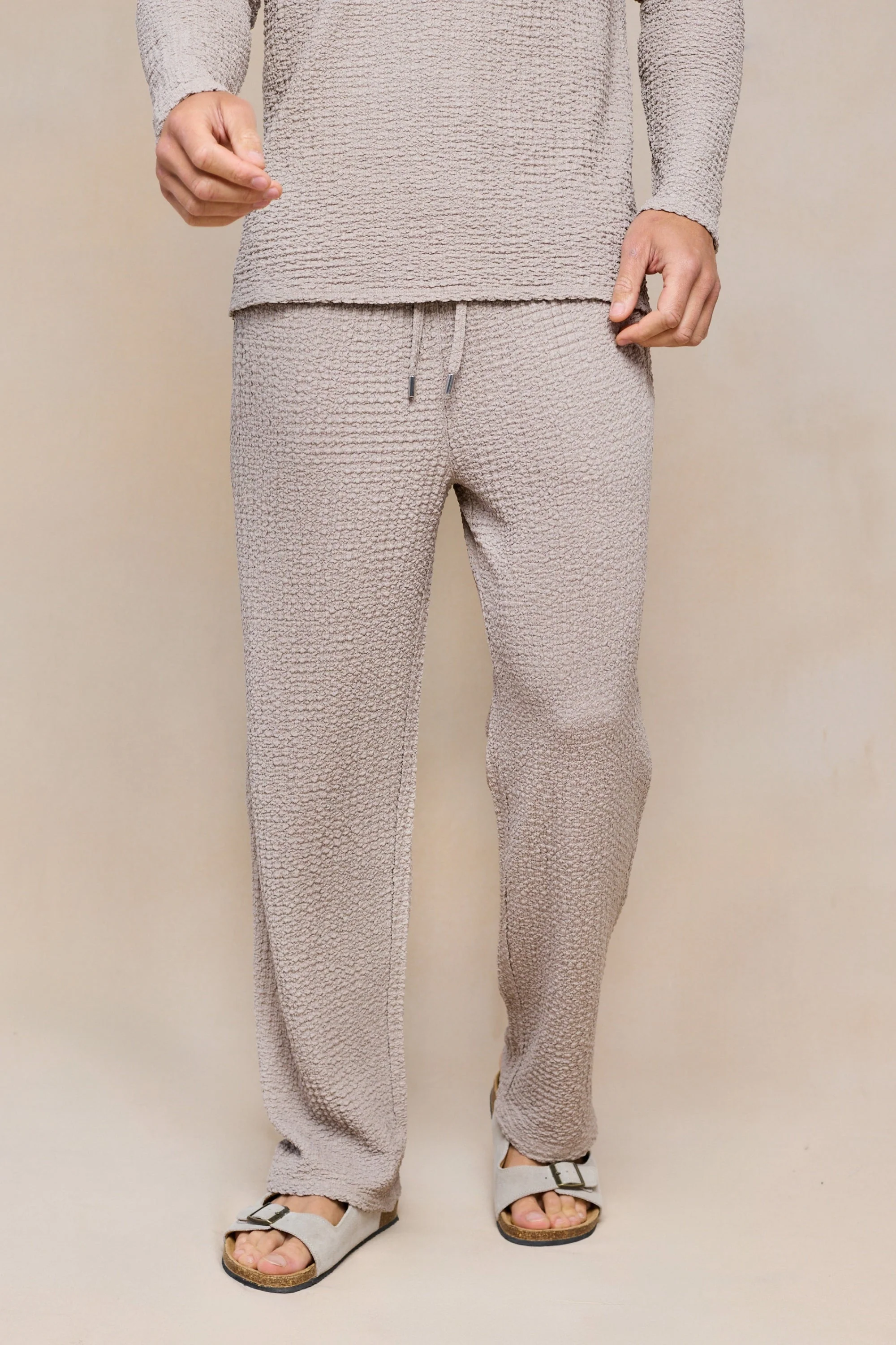 Artie Ruched Textured Trouser - Mushroom - Image 9