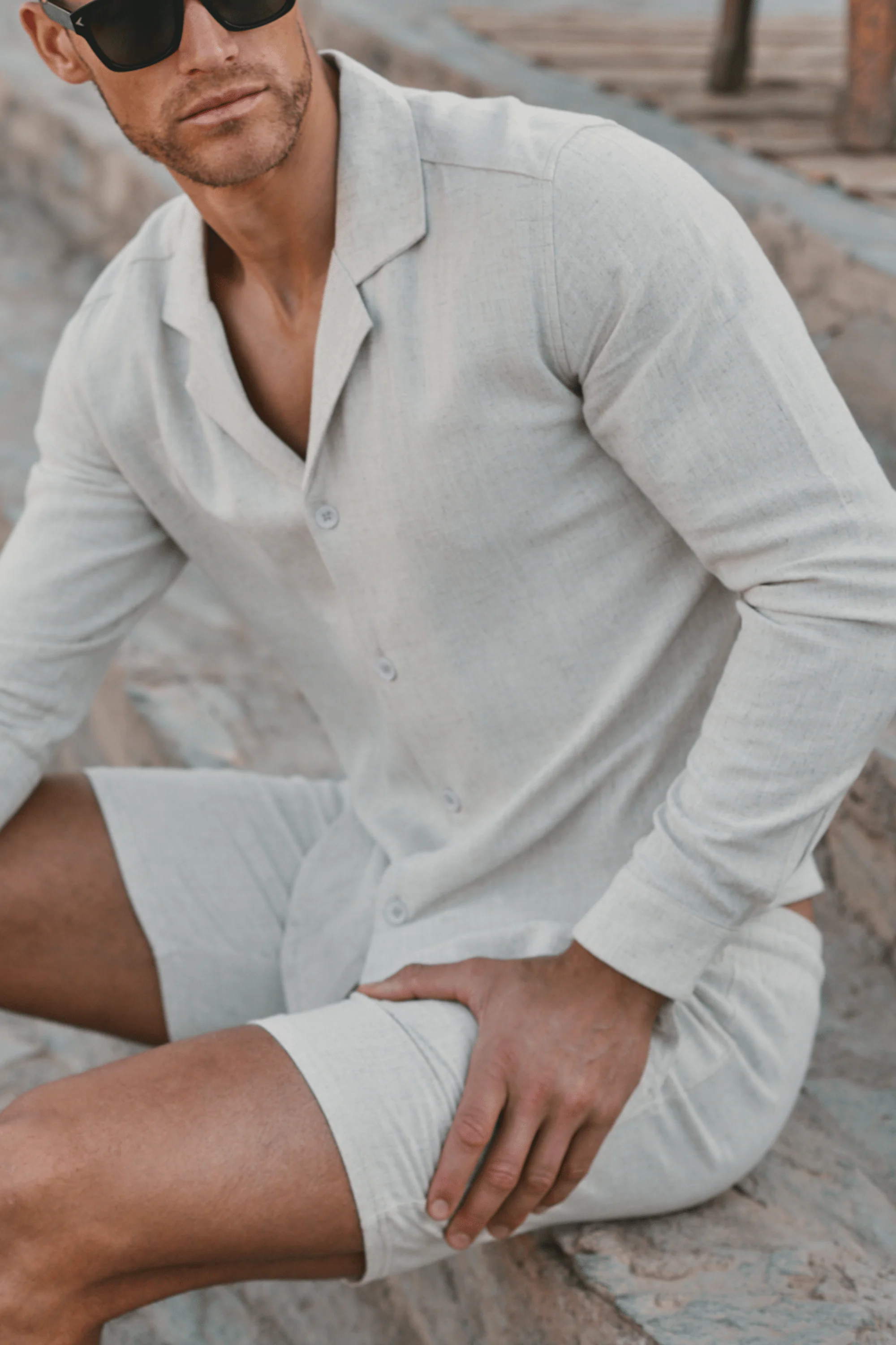 Cami Linen Shirt - Oatmeal - Image 2