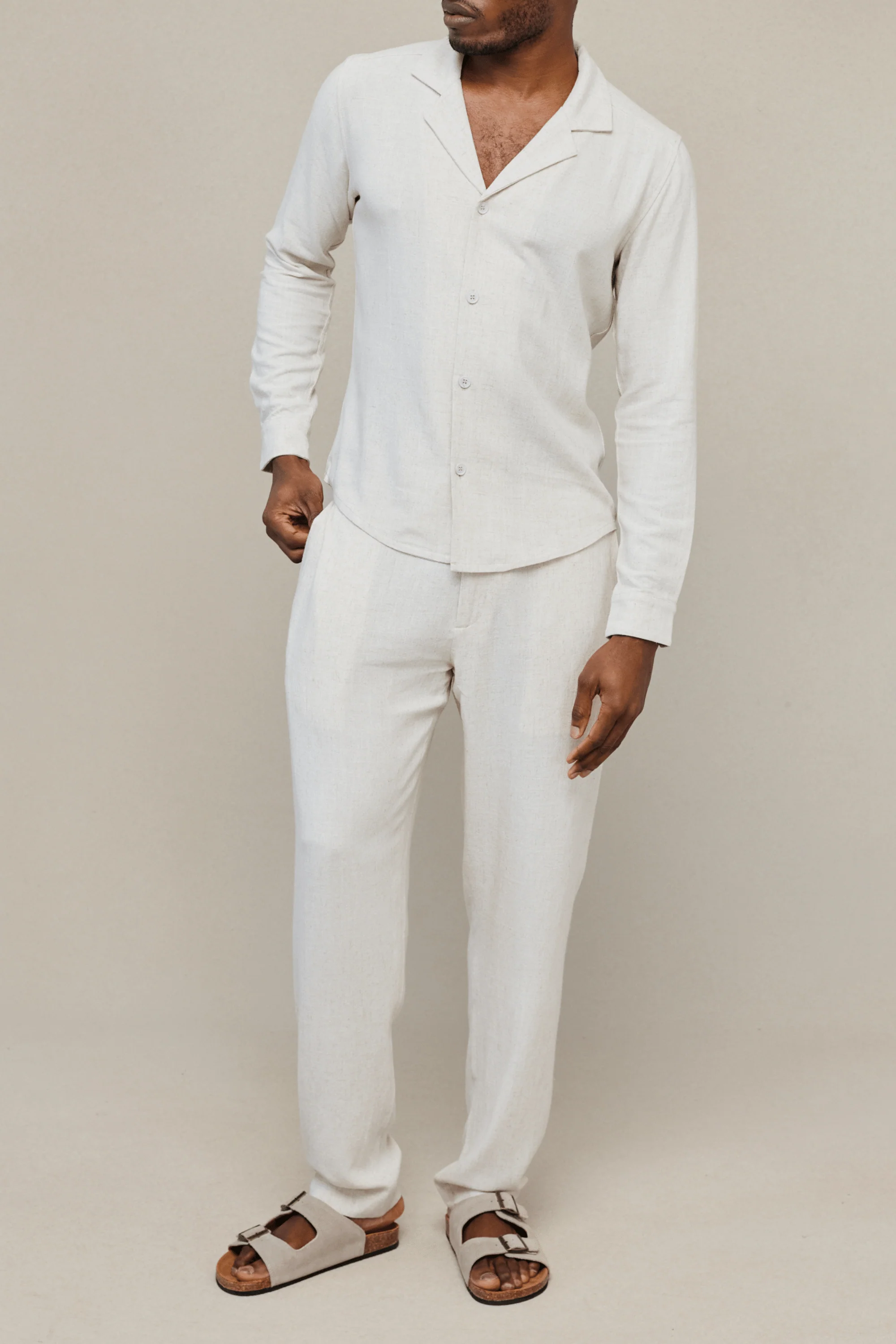 Cami Linen Straight Leg Trouser - Oatmeal - Image 2
