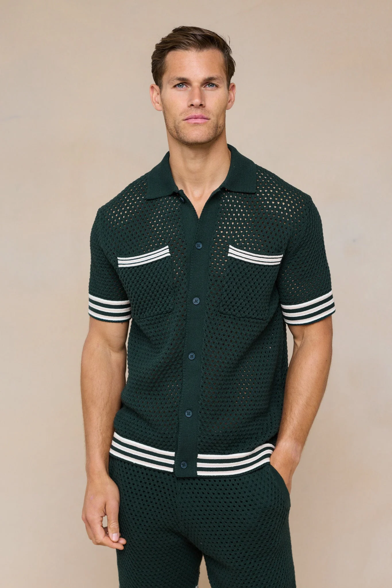 Cipressi Crochet Knit Shirt - Green - Image 6