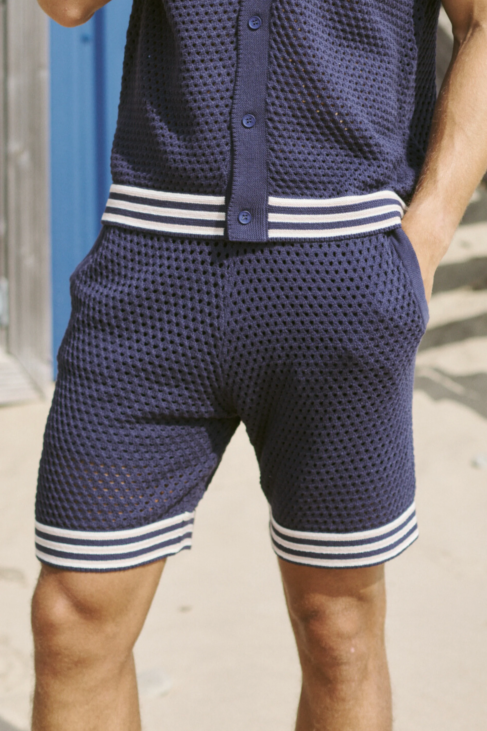 Cipressi Crochet Knit Short - Navy - Image 3