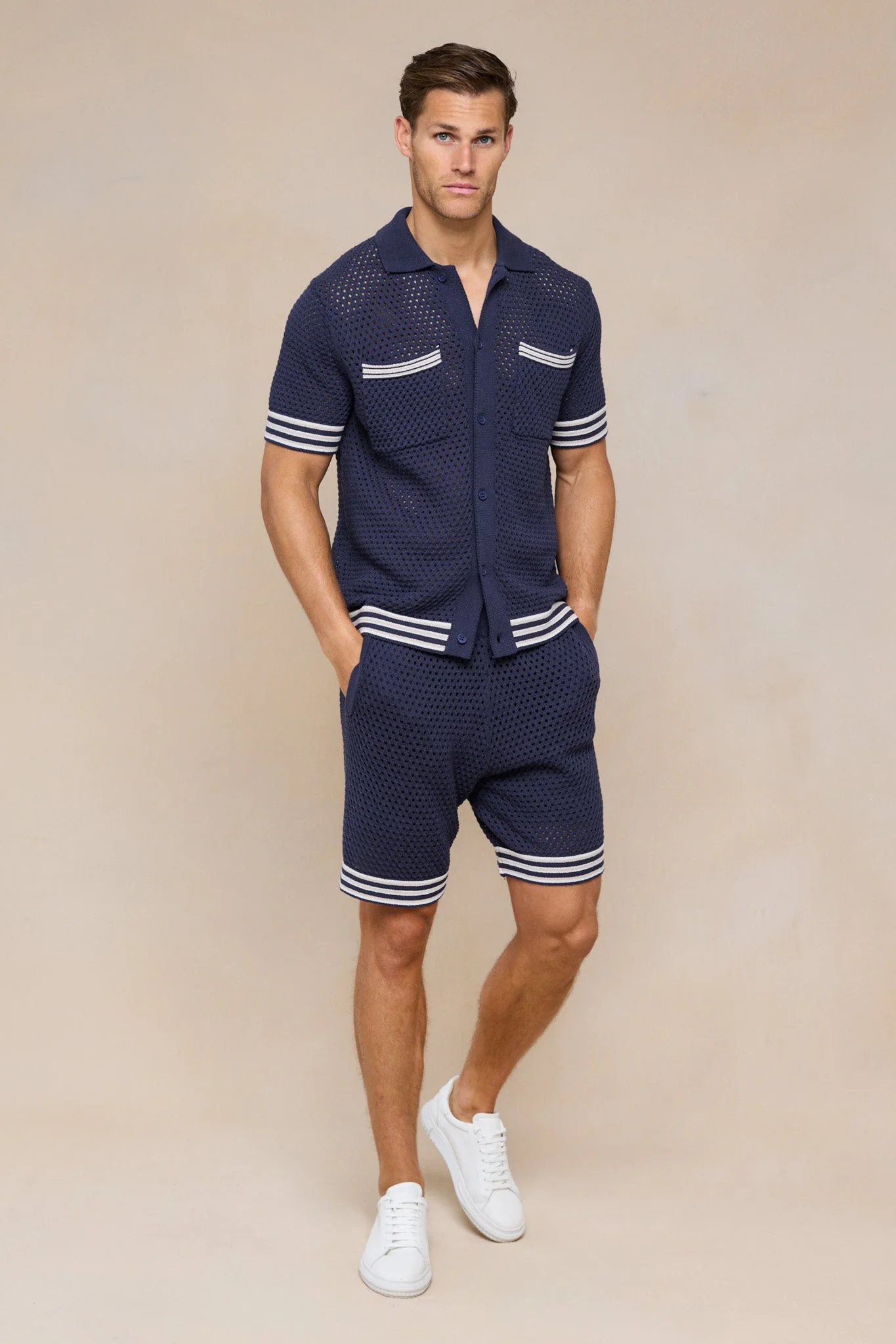 Cipressi Crochet Knit Short - Navy - Image 7