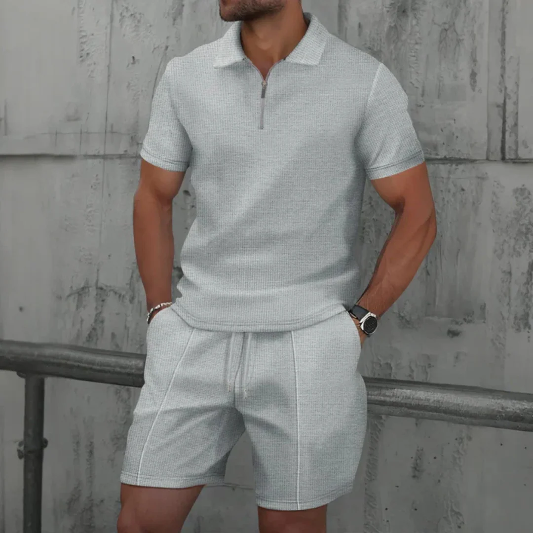 IBIZA Co-Ord Set – Zip Neck Polo & Soft Knit Shorts - Image 10