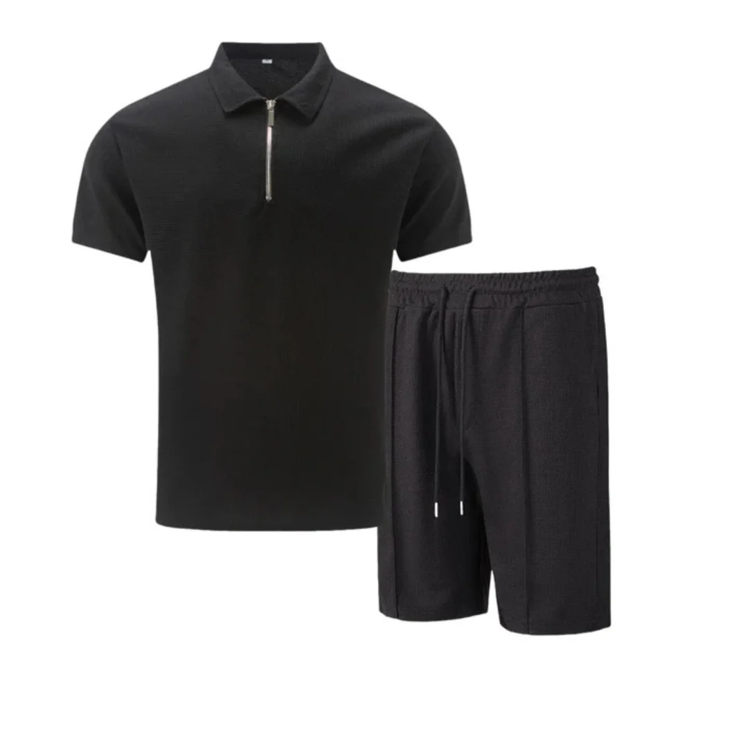 IBIZA Co-Ord Set – Zip Neck Polo & Soft Knit Shorts - Image 4
