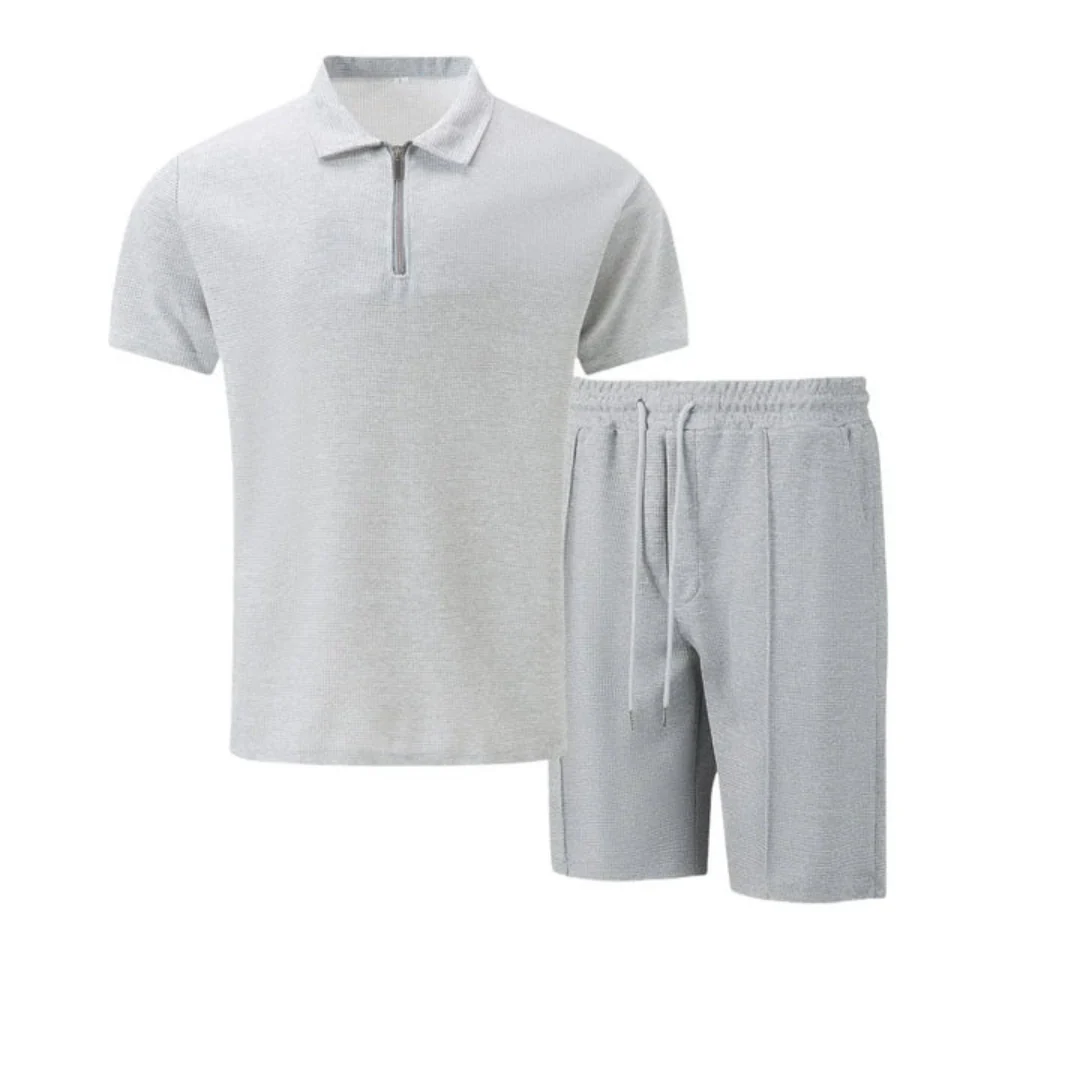 IBIZA Co-Ord Set – Zip Neck Polo & Soft Knit Shorts - Image 6