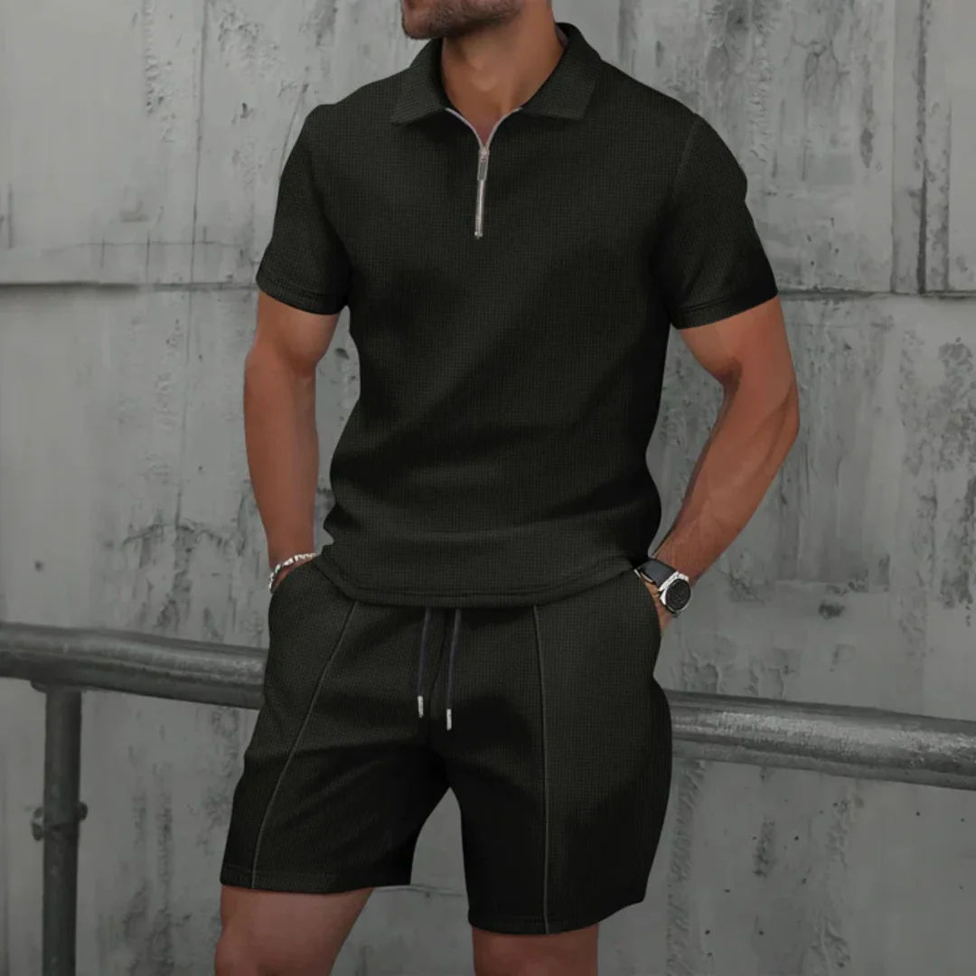 IBIZA Co-Ord Set – Zip Neck Polo & Soft Knit Shorts - Image 9