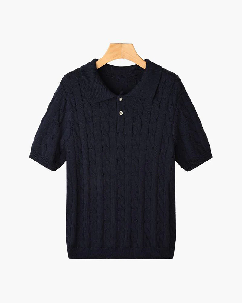 FLORENCE Cable Knit Polo - Image 12