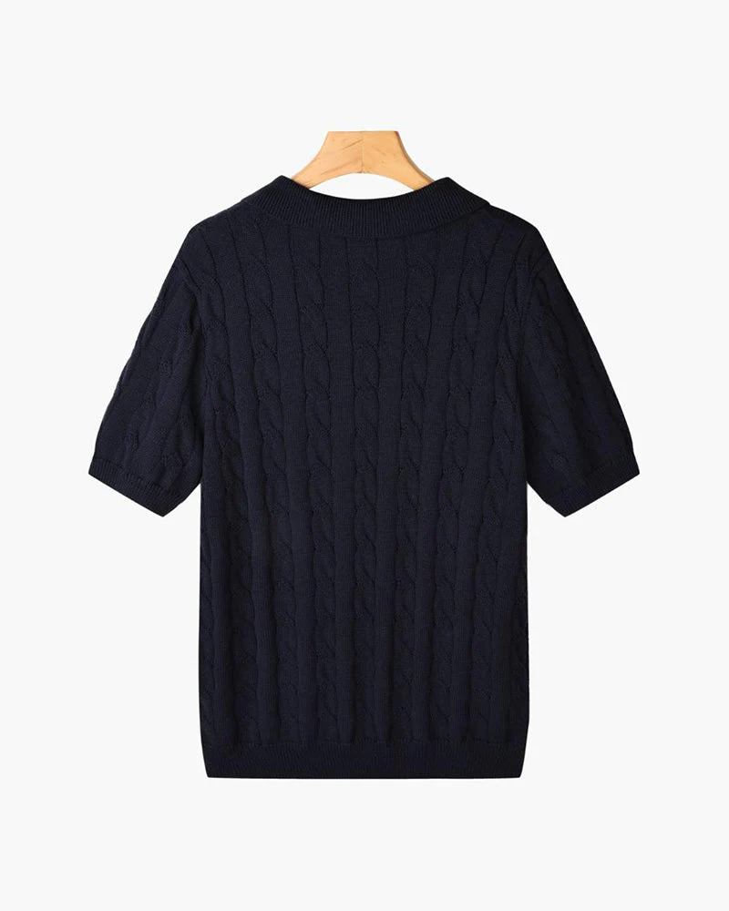 FLORENCE Cable Knit Polo - Image 13