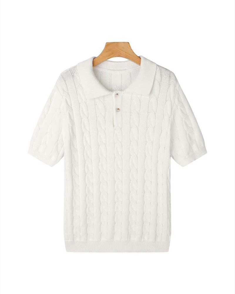 FLORENCE Cable Knit Polo - Image 17