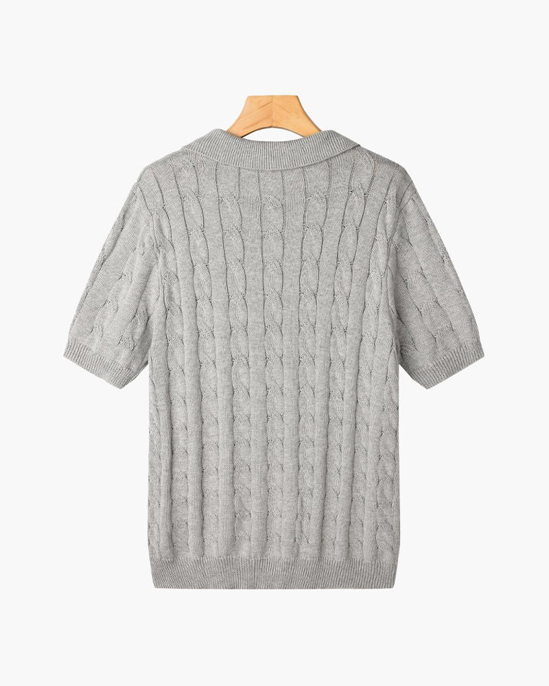 FLORENCE Cable Knit Polo - Image 5