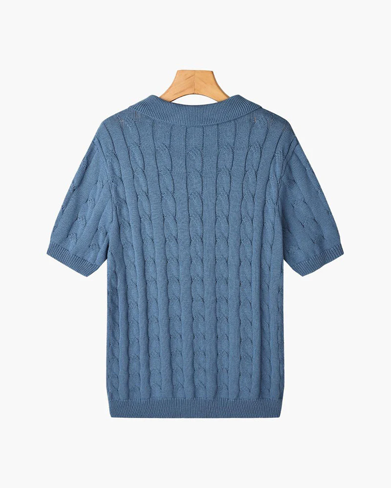 FLORENCE Cable Knit Polo - Image 8