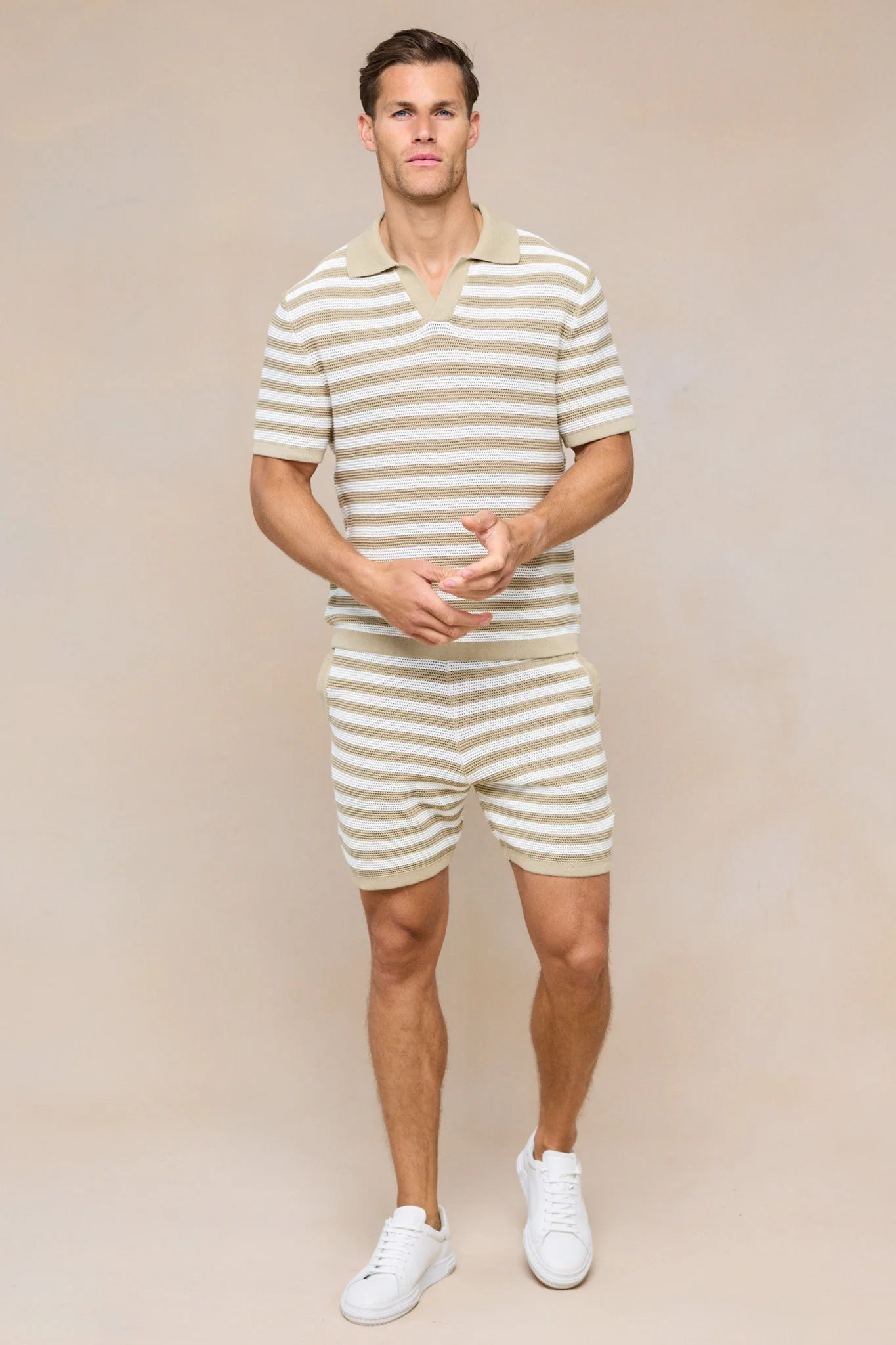 Lattolo Striped Knit Short - Ecru/Beige - Image 7