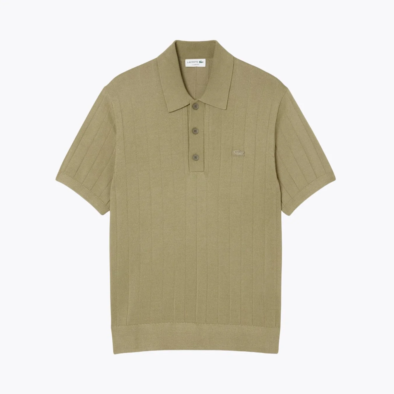 LC Fluid Ribbed Knit Polo Collar Sweater