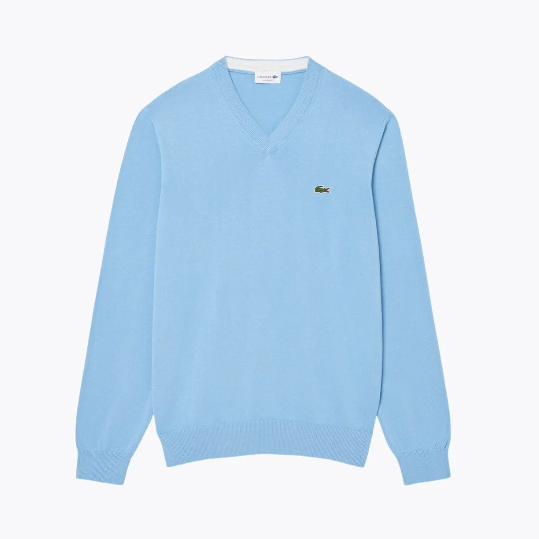 LC Monochrome Cotton V-neck Sweater - Image 3