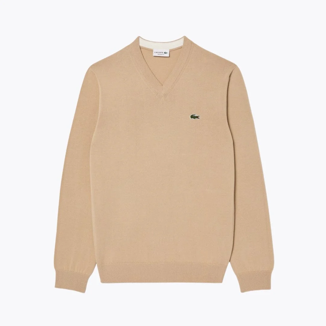 LC Monochrome Cotton V-neck Sweater - Image 5
