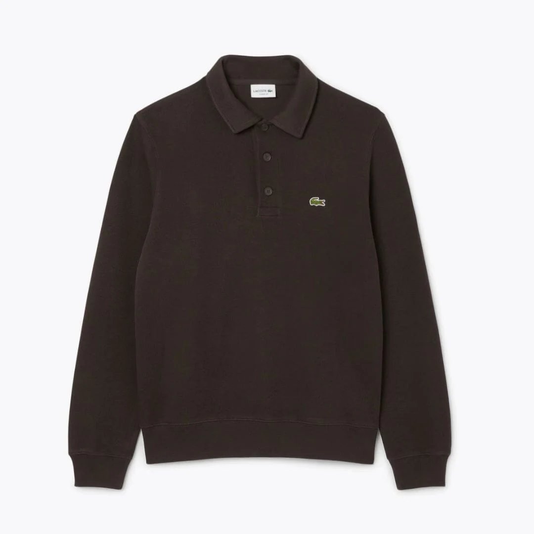 LC Ribbed Cotton Polo Collar Sweatshirt - Image 3