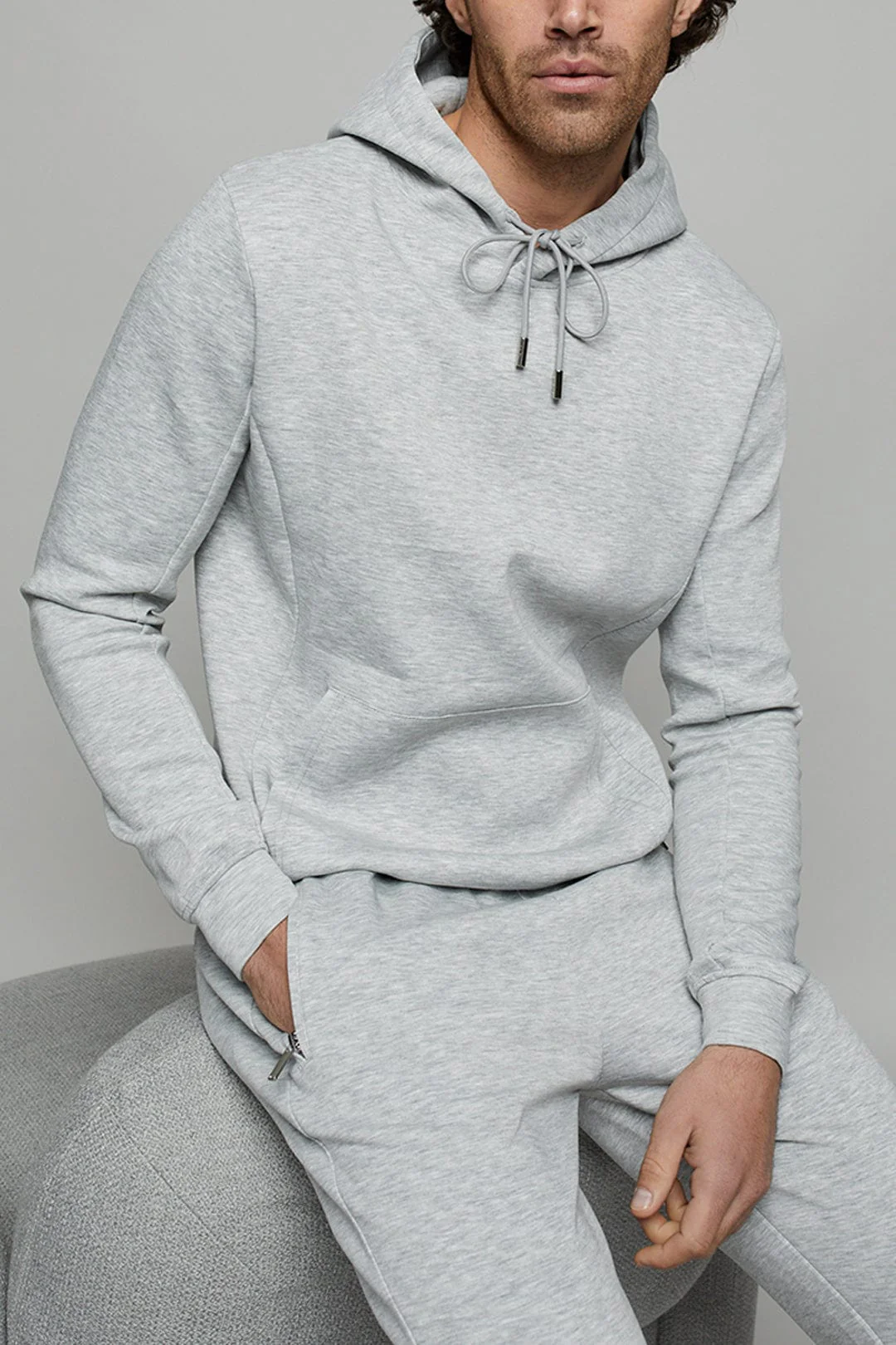 Luxe Hoodie - Grey Marl - Image 2