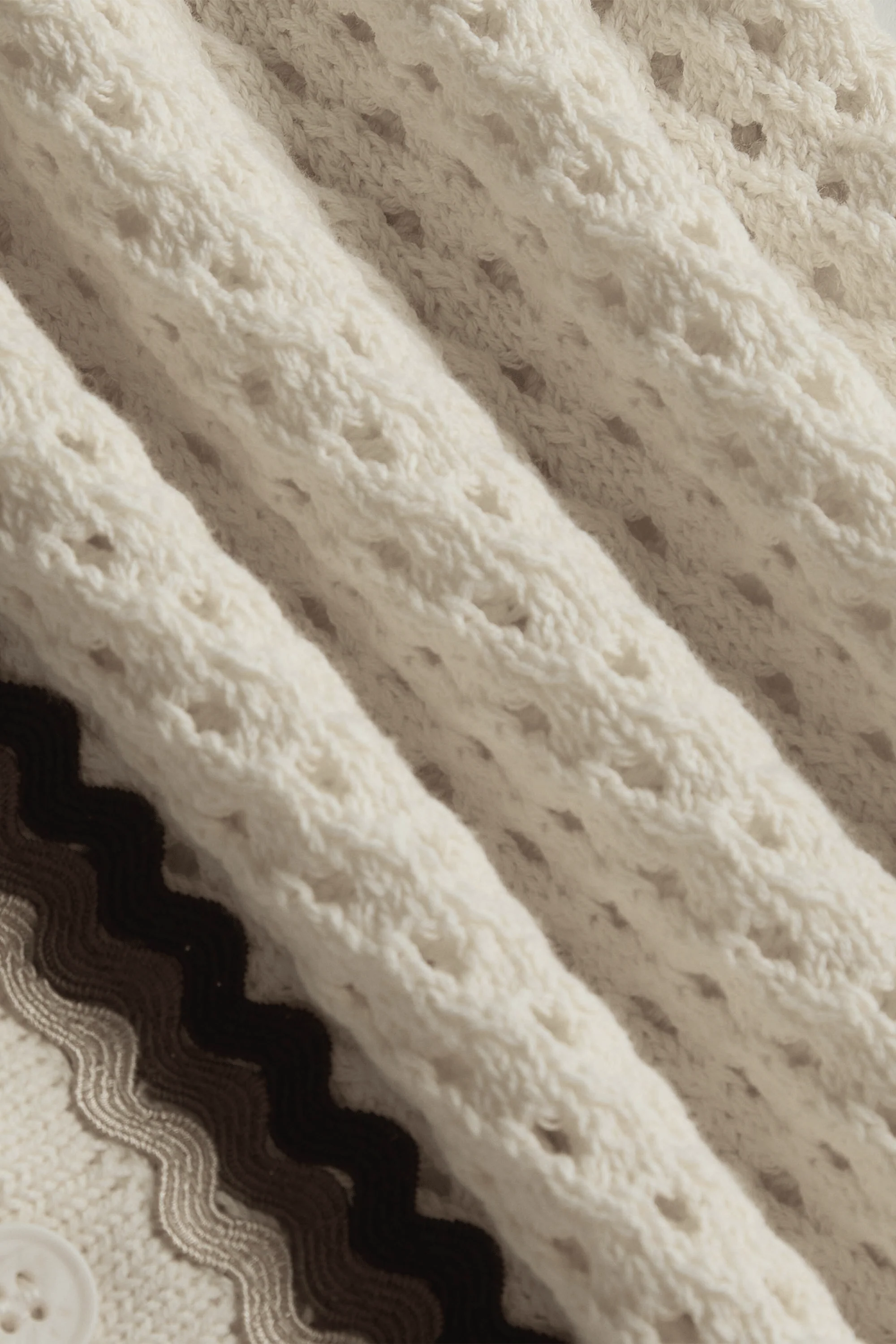 Marconi Crochet Knit Shirt - Ecru - Image 5