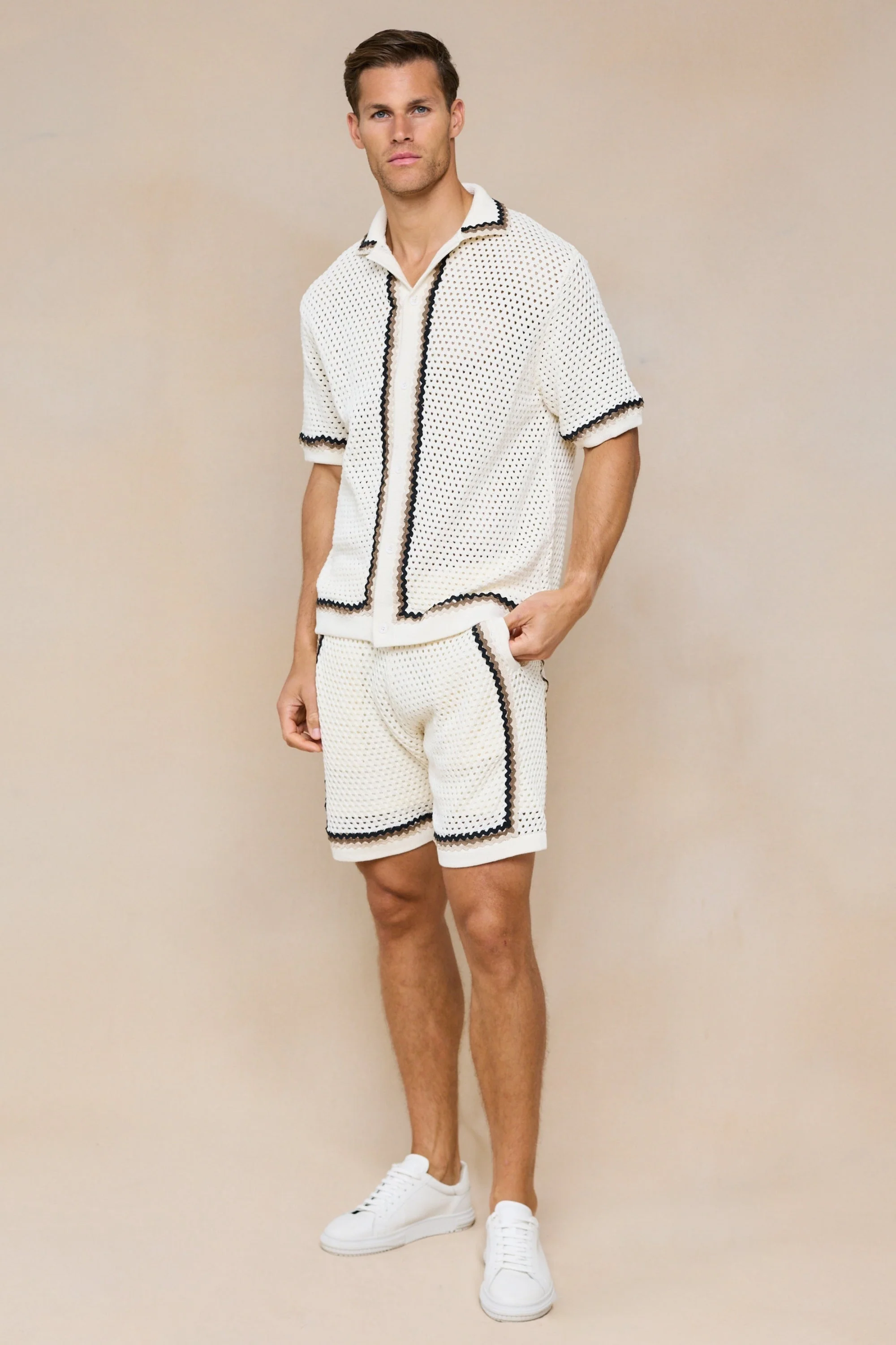 Marconi Crochet Knit Short- Ecru - Image 5