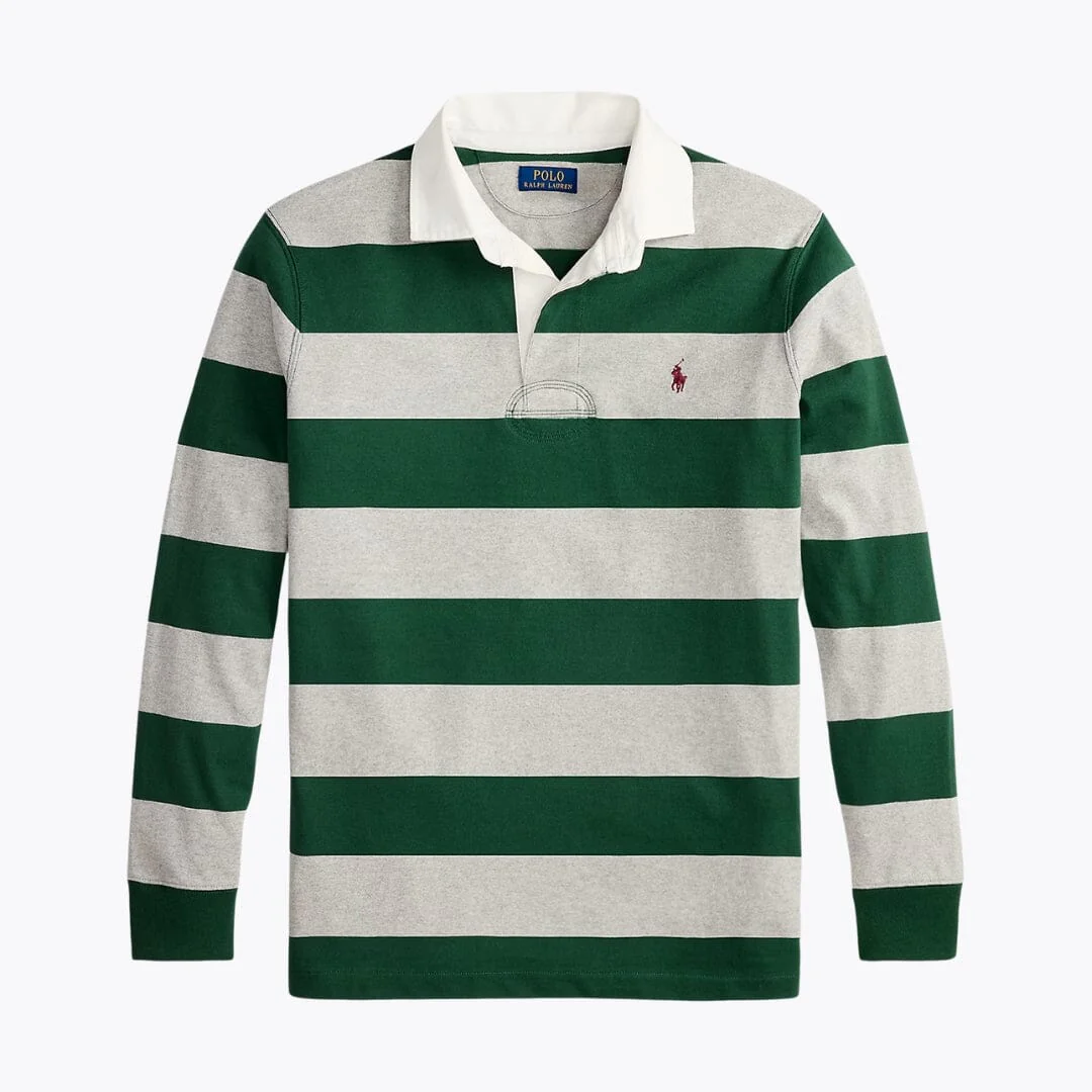 Classic Fit Striped Cotton Rugby Shirt - Image 3
