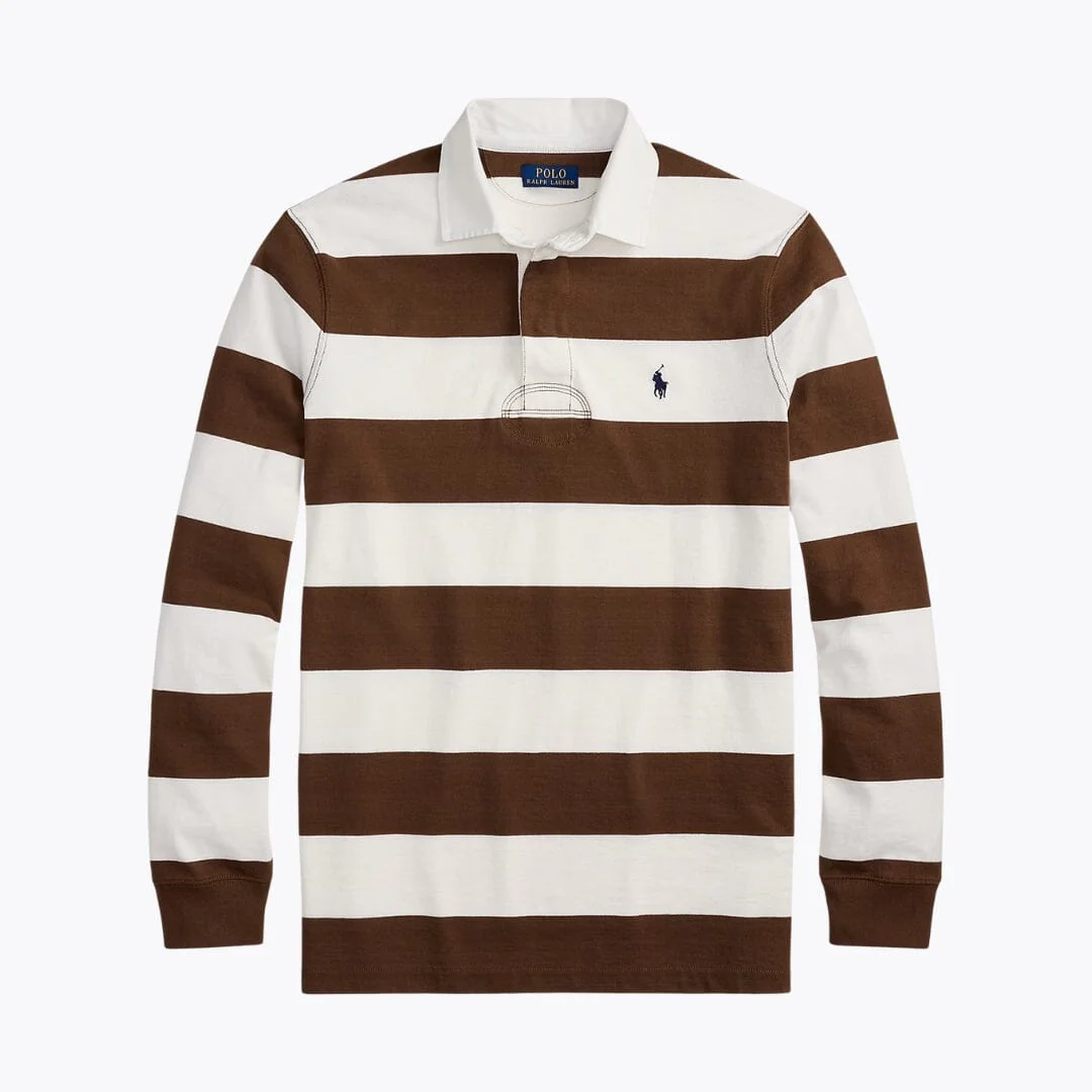Classic Fit Striped Cotton Rugby Shirt - Image 4
