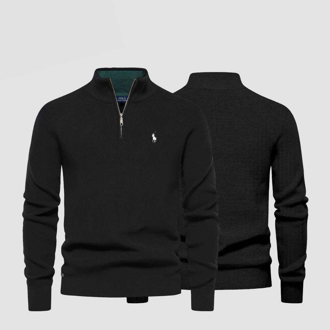 Zip Neck Knit Sweater