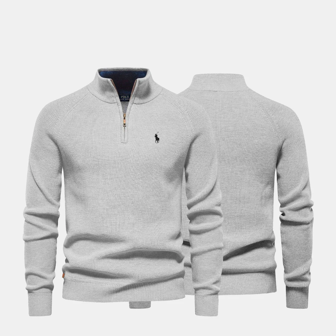Zip Neck Knit Sweater - Image 3