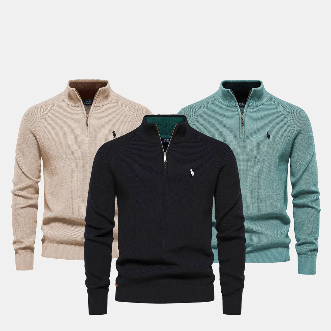 Zip Neck Knit Sweater - Image 6