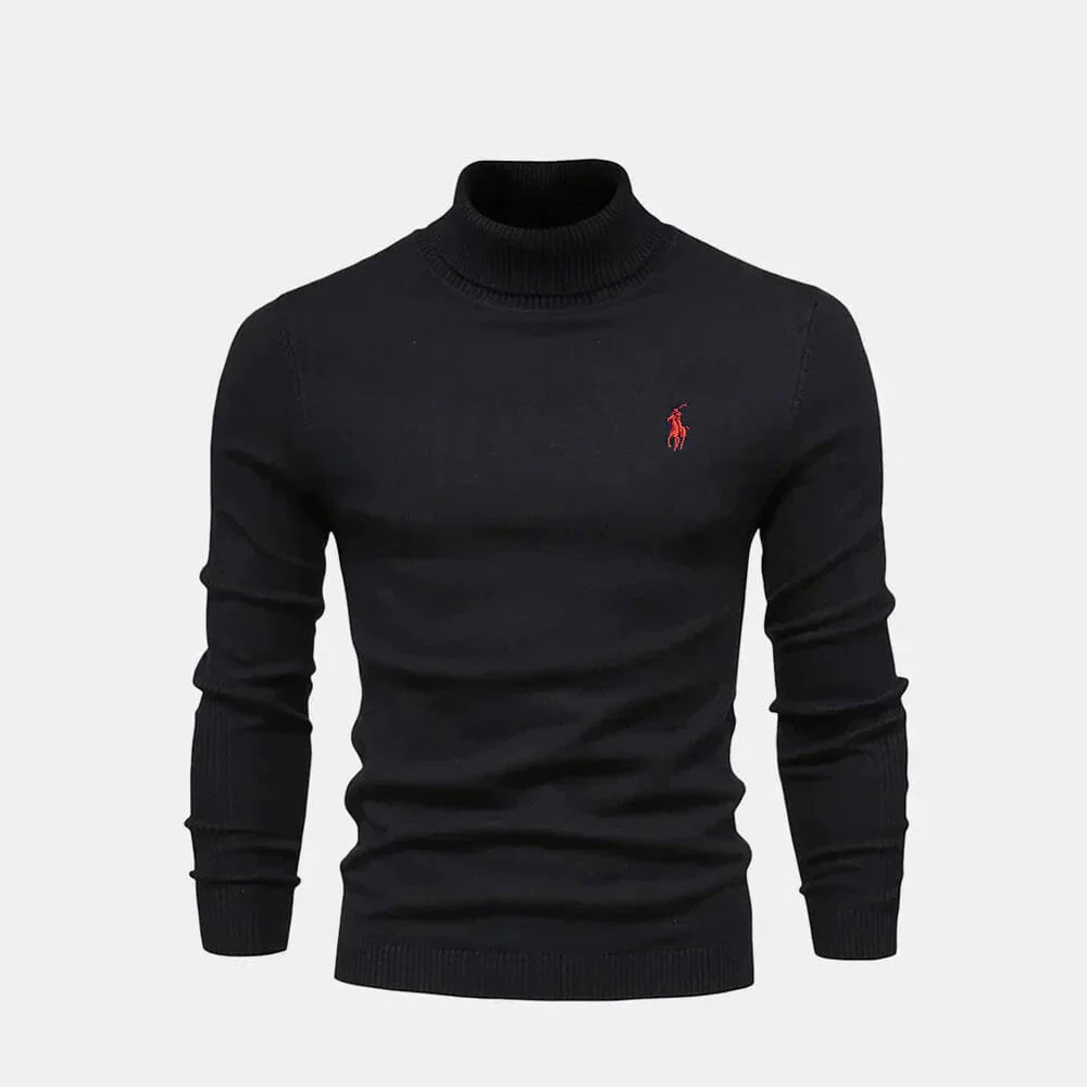 Turtleneck Wool Knit Sweater - Image 2