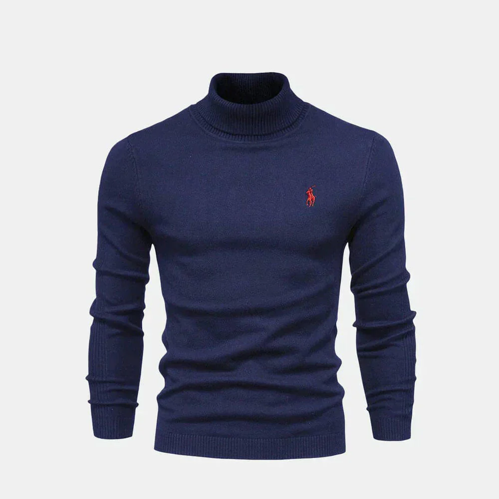 Turtleneck Wool Knit Sweater - Image 3