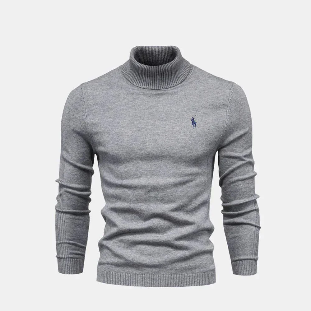 Turtleneck Wool Knit Sweater - Image 4