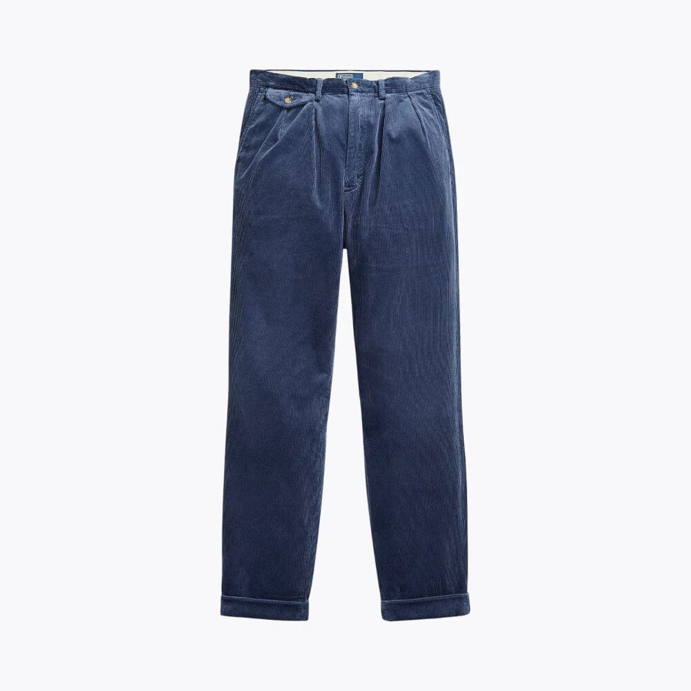 Relaxed Fit Pleated Cotton Corduroy Pants - Image 2
