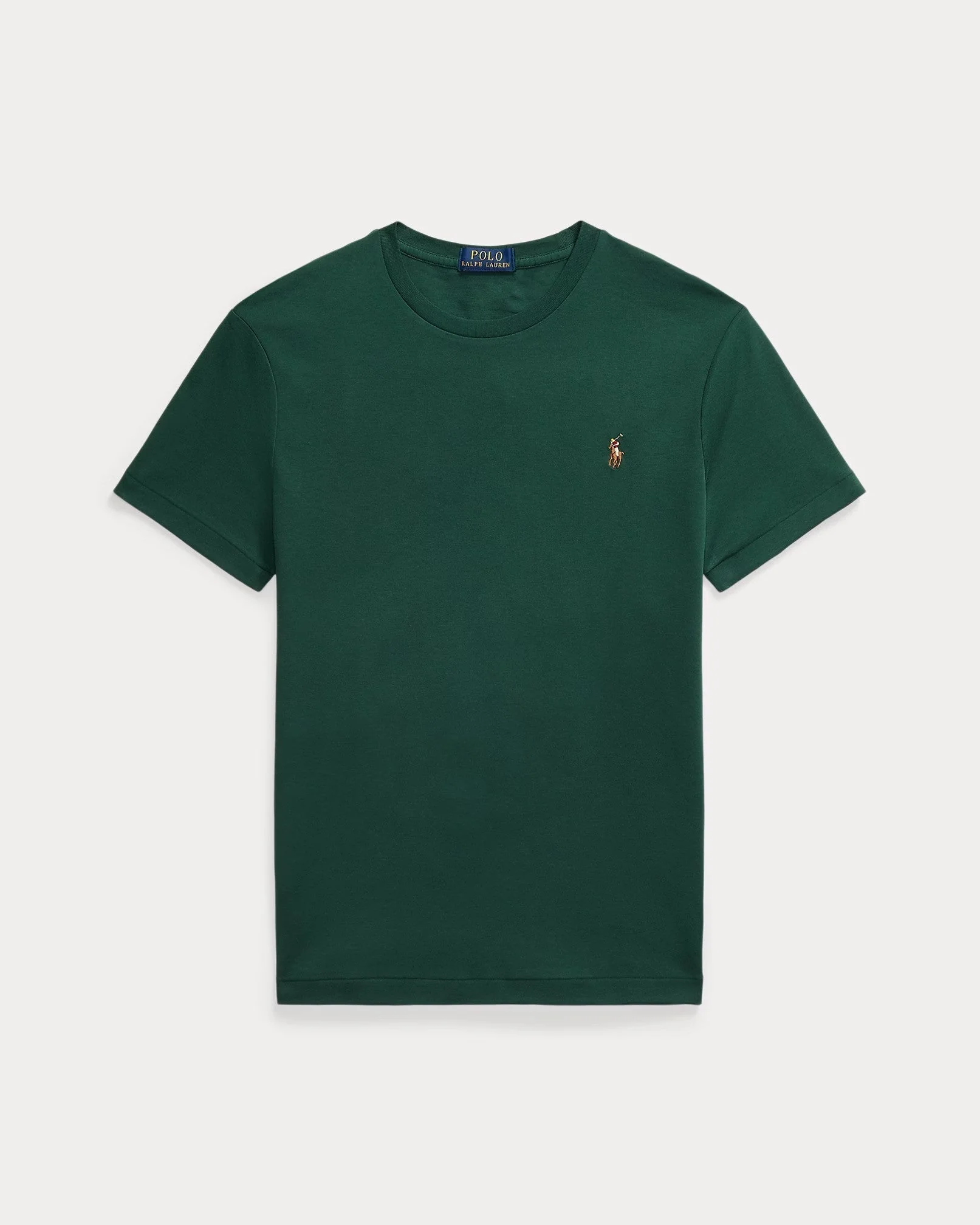 Slim Fit Cotton Crewneck T-Shirt Green - Image 3