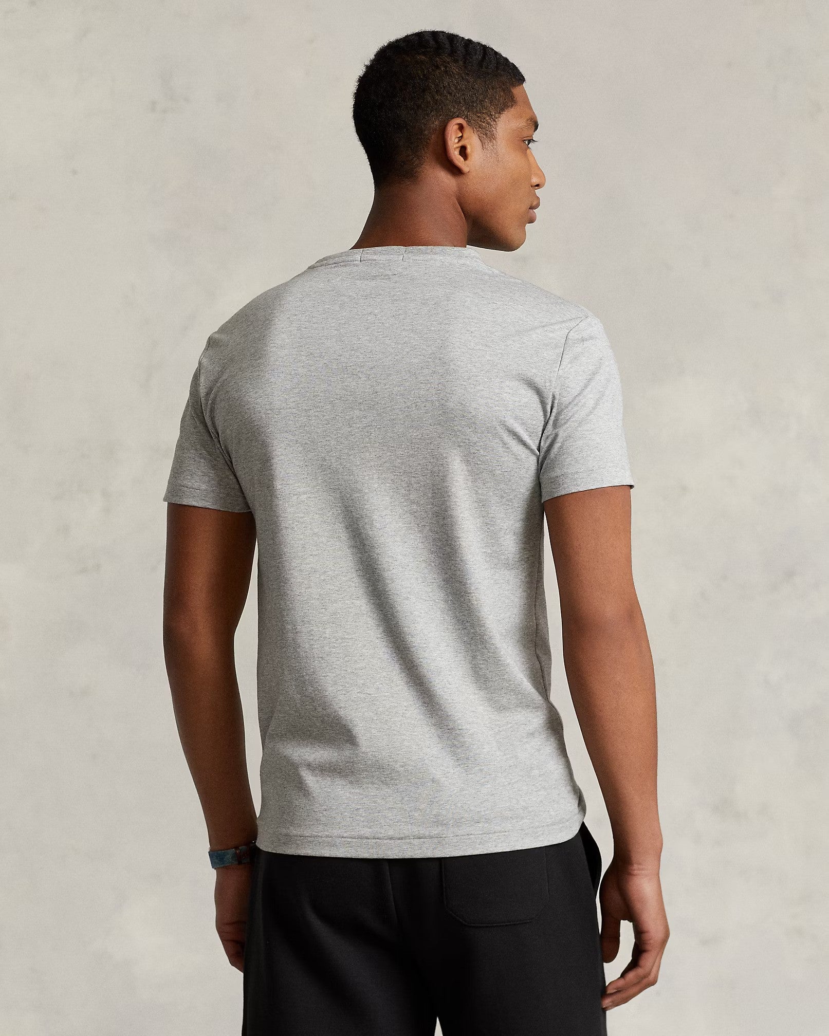 Slim Fit Cotton Crewneck T-Shirt Gray - Image 2