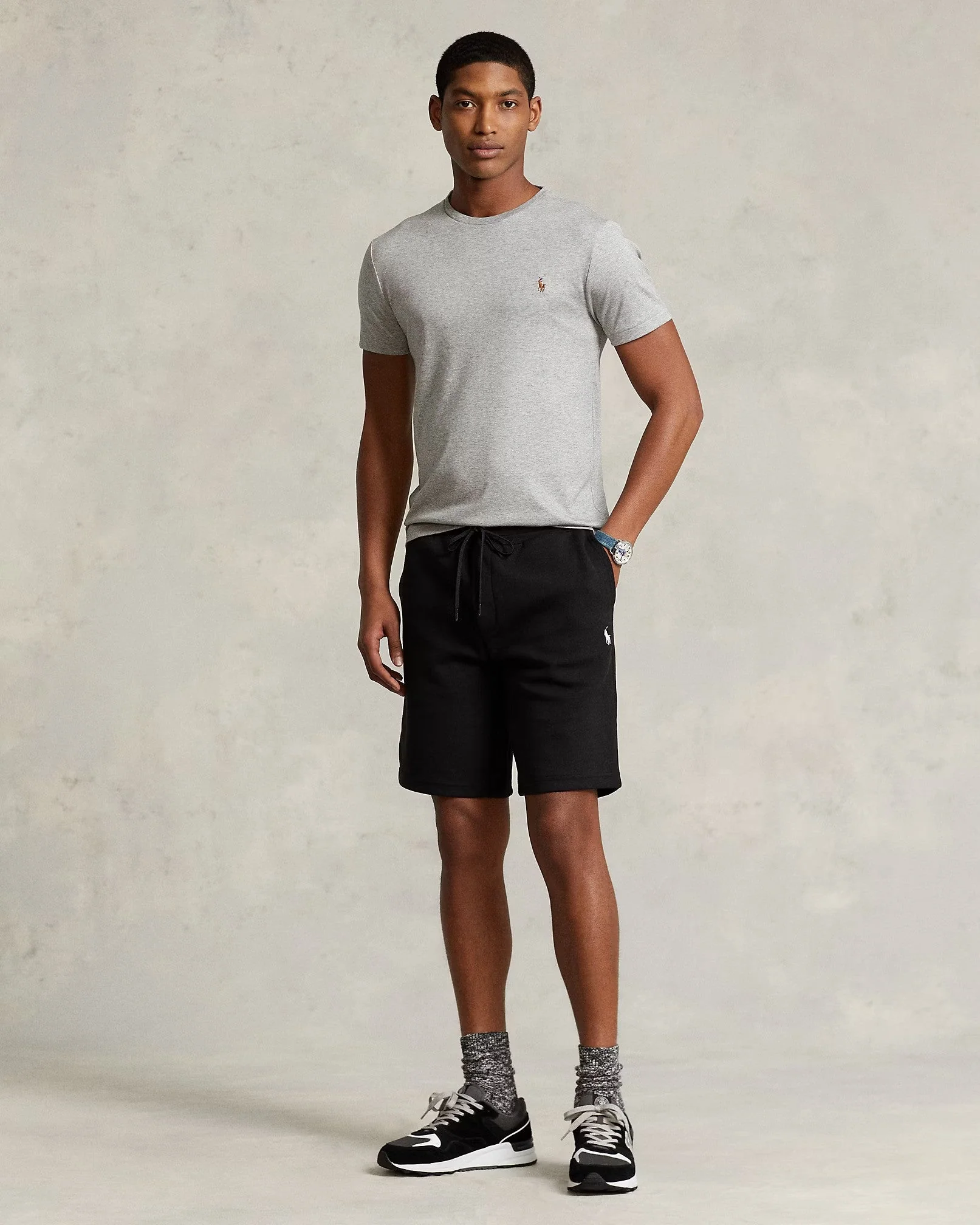 Slim Fit Cotton Crewneck T-Shirt Gray - Image 3