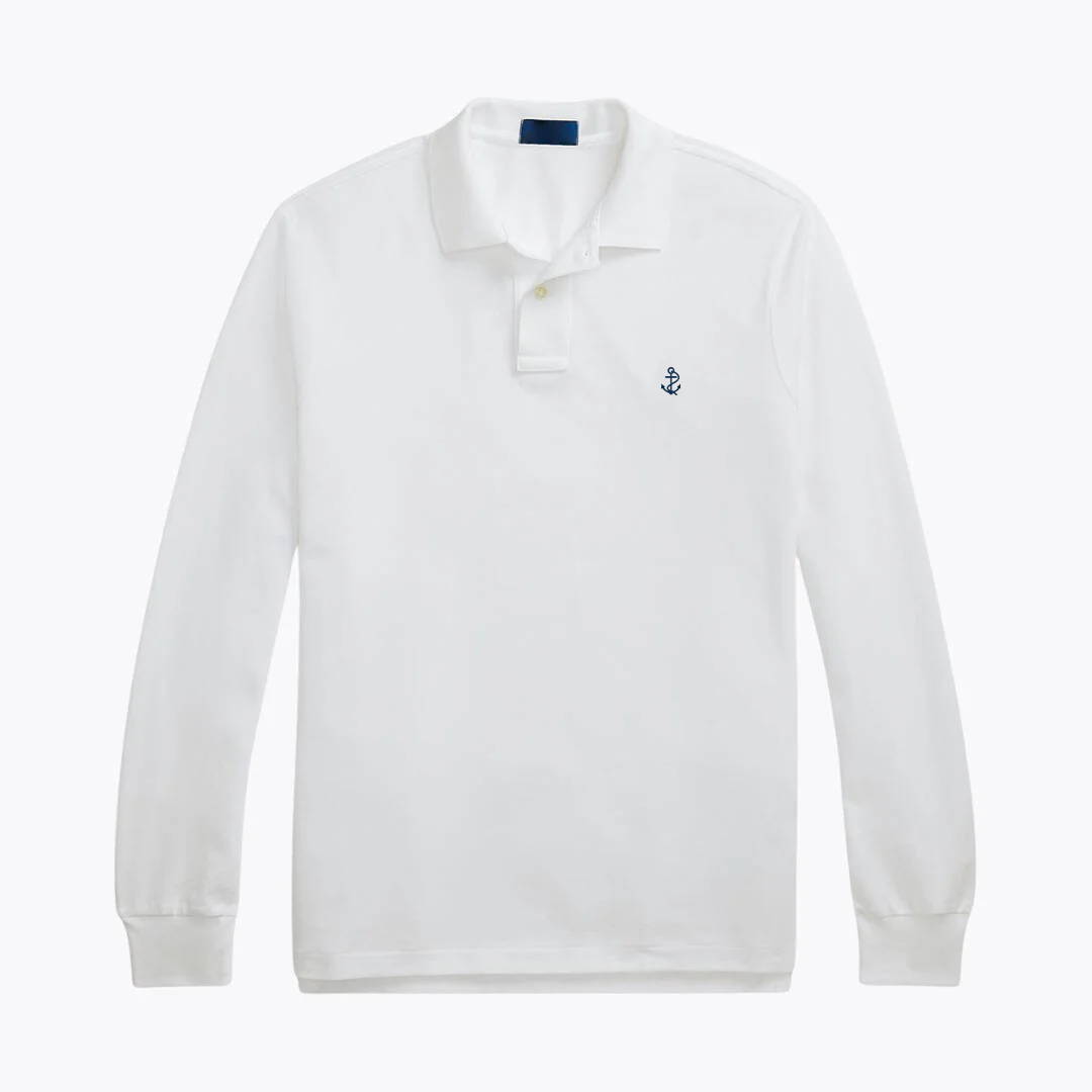 Mesh Long-Sleeve Polo Shirt - Image 10