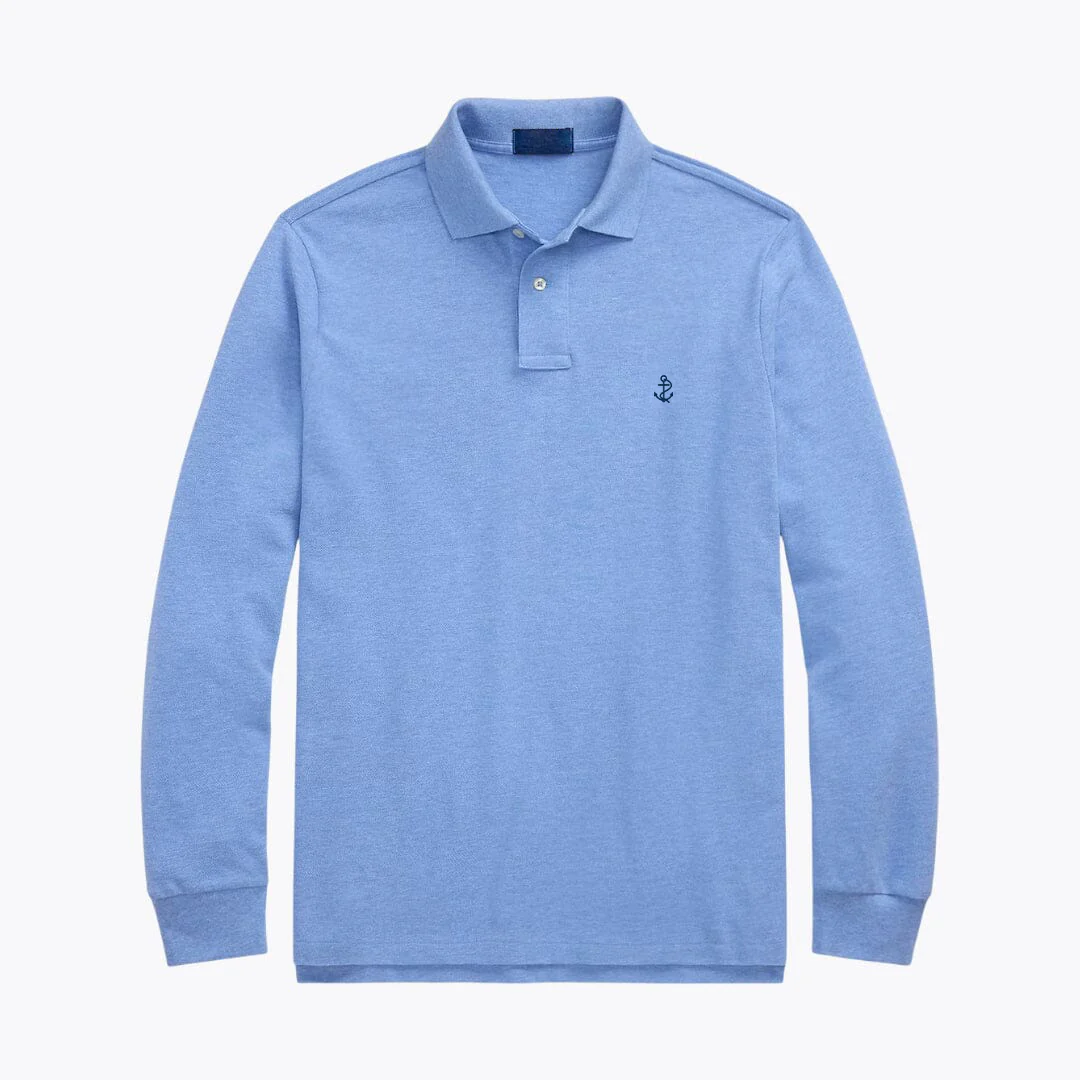 Mesh Long-Sleeve Polo Shirt - Image 3
