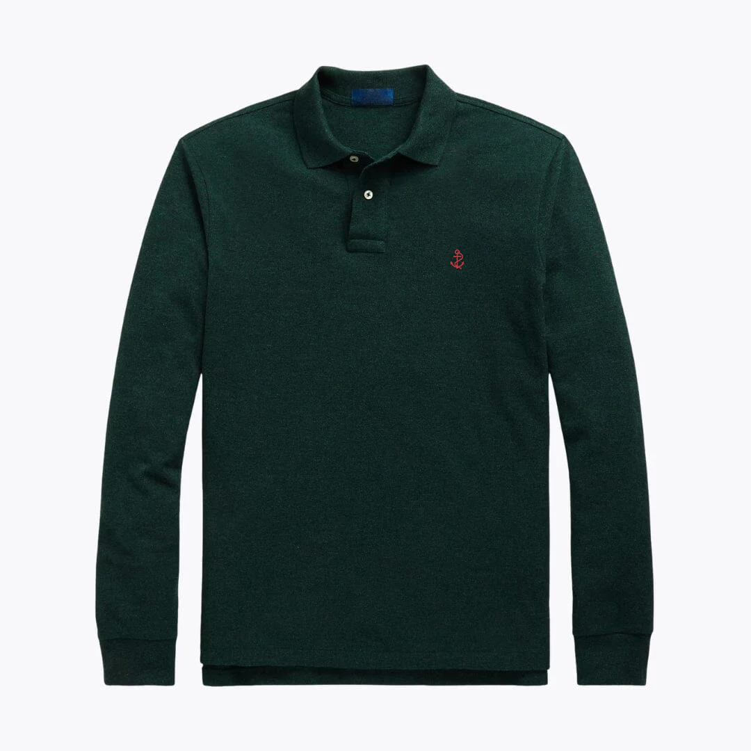 Mesh Long-Sleeve Polo Shirt - Image 4