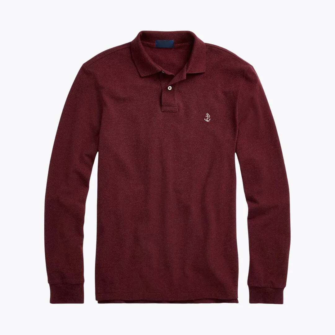 Mesh Long-Sleeve Polo Shirt - Image 5