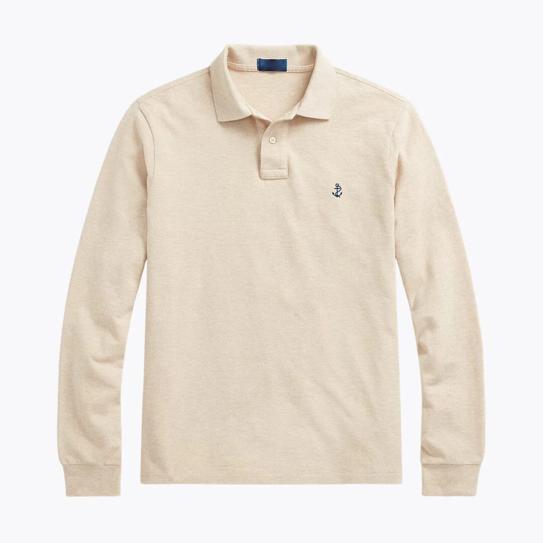 Mesh Long-Sleeve Polo Shirt - Image 7