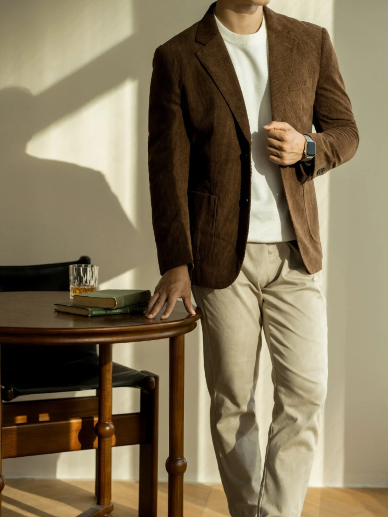 Old Money Corduroy Slim Fit Casual Suit Jacket - Image 2