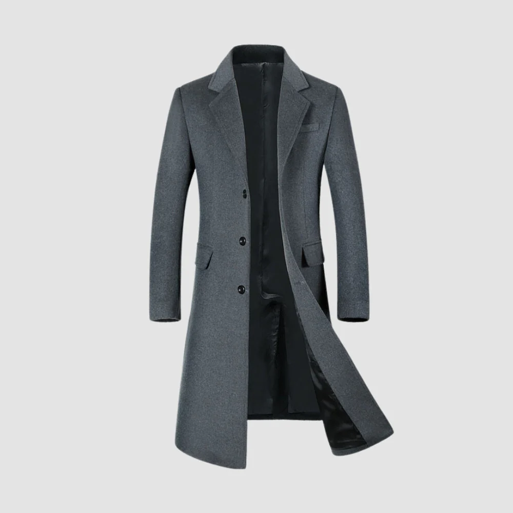 Old Money Knee-Length Suit Collar Thickened Woolen Coat - Image 3