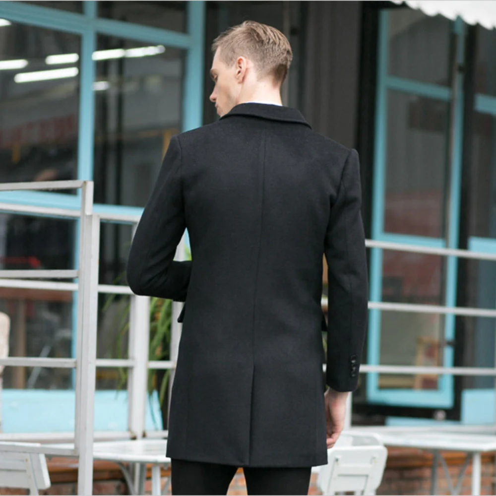 Old Money Mid-Length Double-Breasted Woolen Coat - Image 4