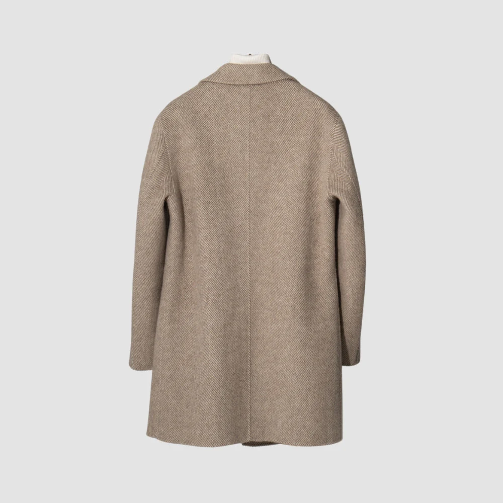 Old Money Mid-Length Woolen Cashmere Coat - Image 2