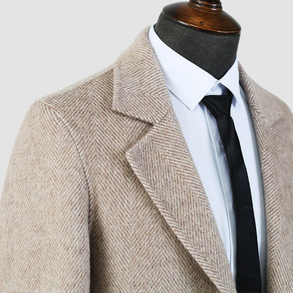 Old Money Mid-Length Woolen Cashmere Coat - Image 3