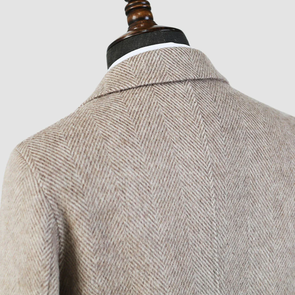 Old Money Mid-Length Woolen Cashmere Coat - Image 4