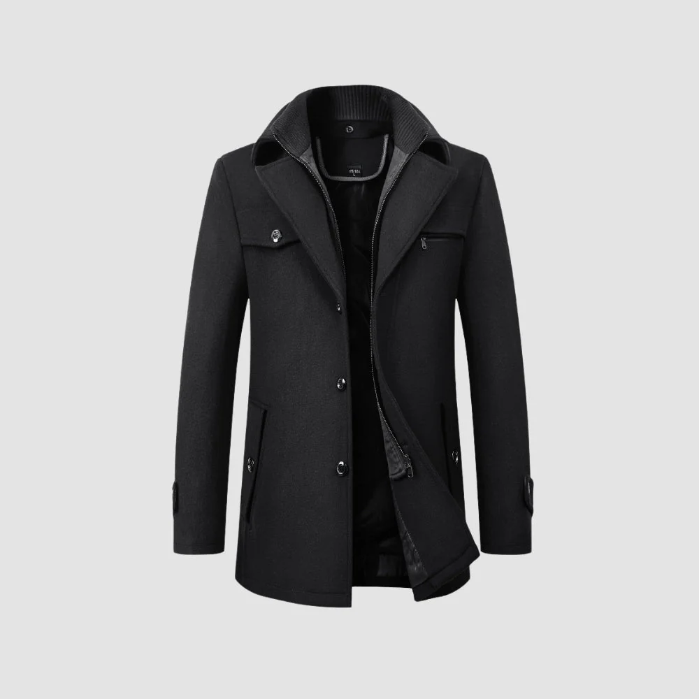 Old Money Mid-Length Woolen Coat Business Casual Style