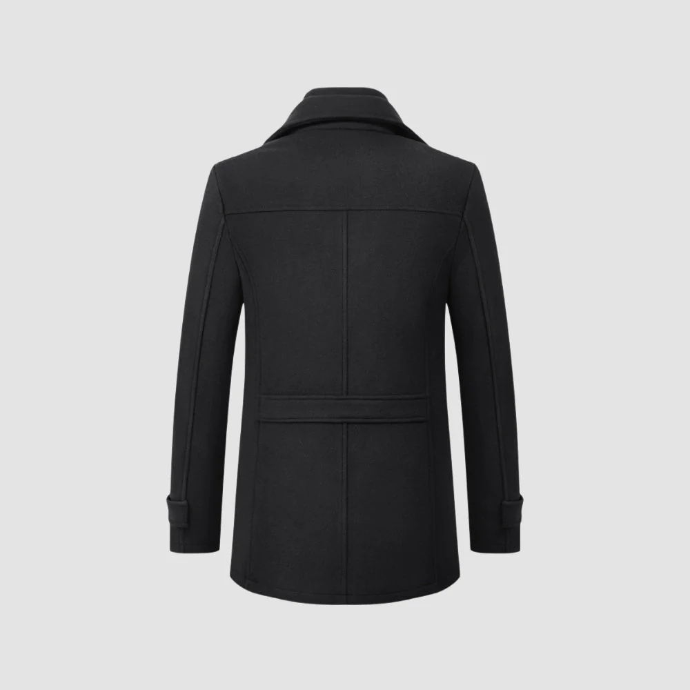 Old Money Mid-Length Woolen Coat Business Casual Style - Image 2