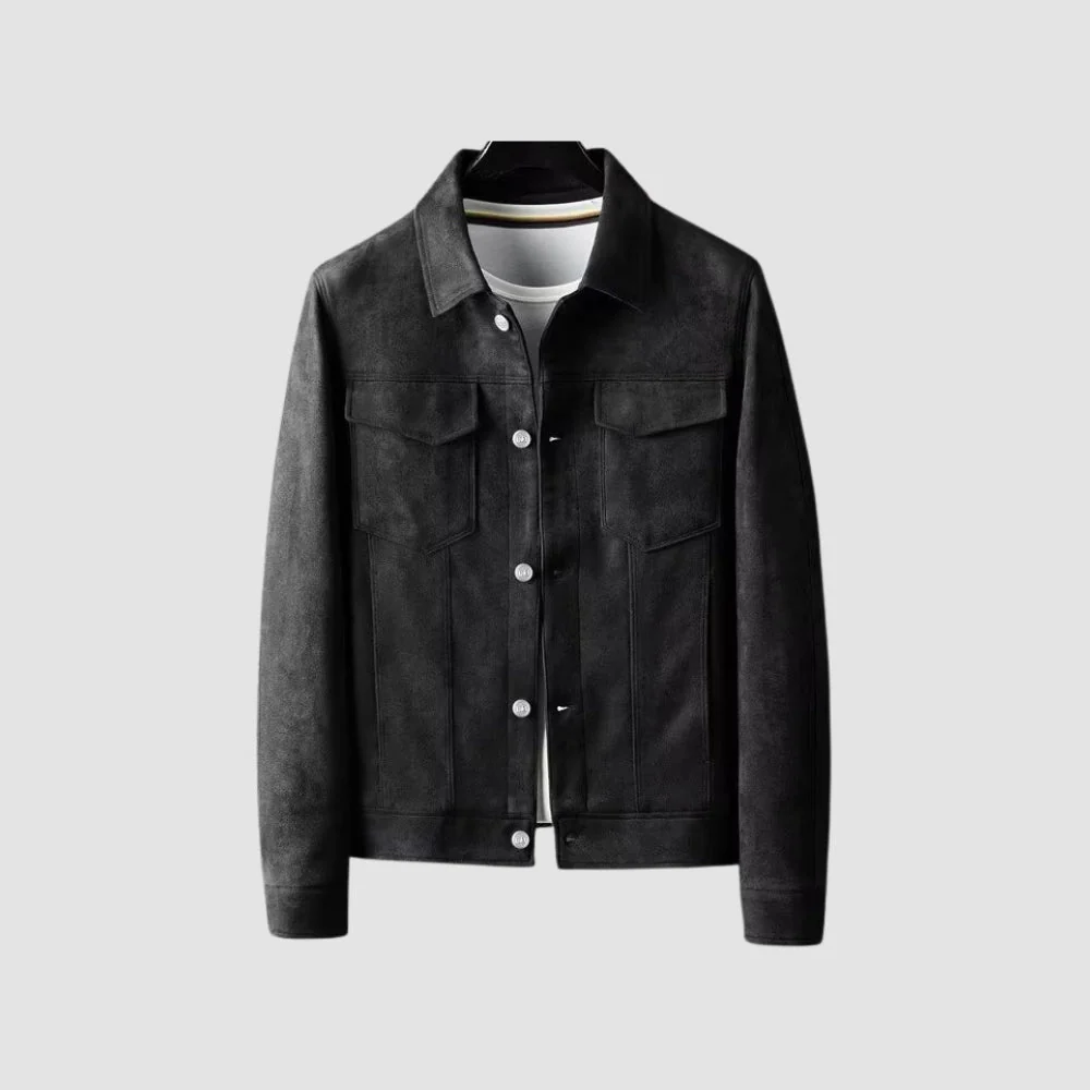 Old Money Stretch Suede Lapel Jacket